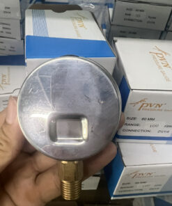 Đồng hồ đo áp xuất thủy lực phi 63mm chân đứng