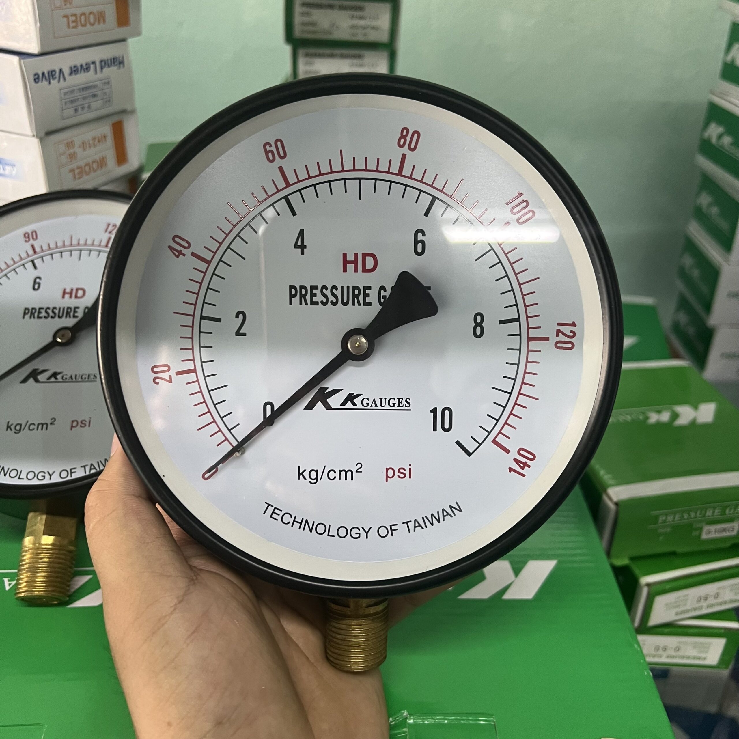 1658475348-2 Đồng hồ đo áp xuất khí nén mặt 150mm
