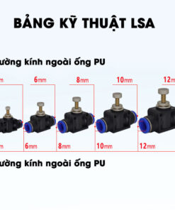 Van chỉnh lưu khí nén 2 đầu ống LSA4, LSA6, LSA8, LSA10, LSA12