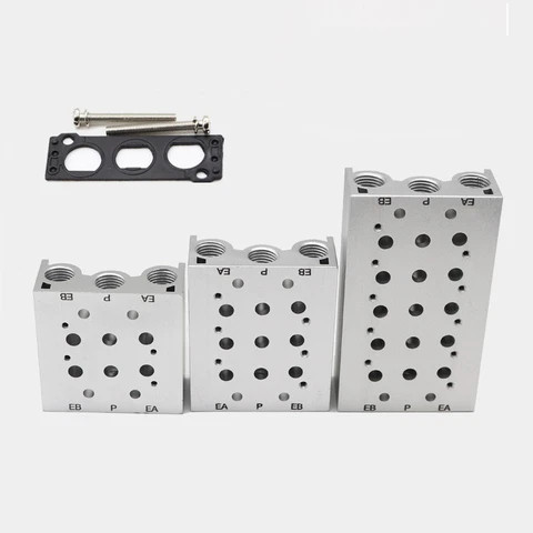 1660115686-3 Đế van điện từ khí nén loại van 5 cửa ren 13 ( loại thẳng)