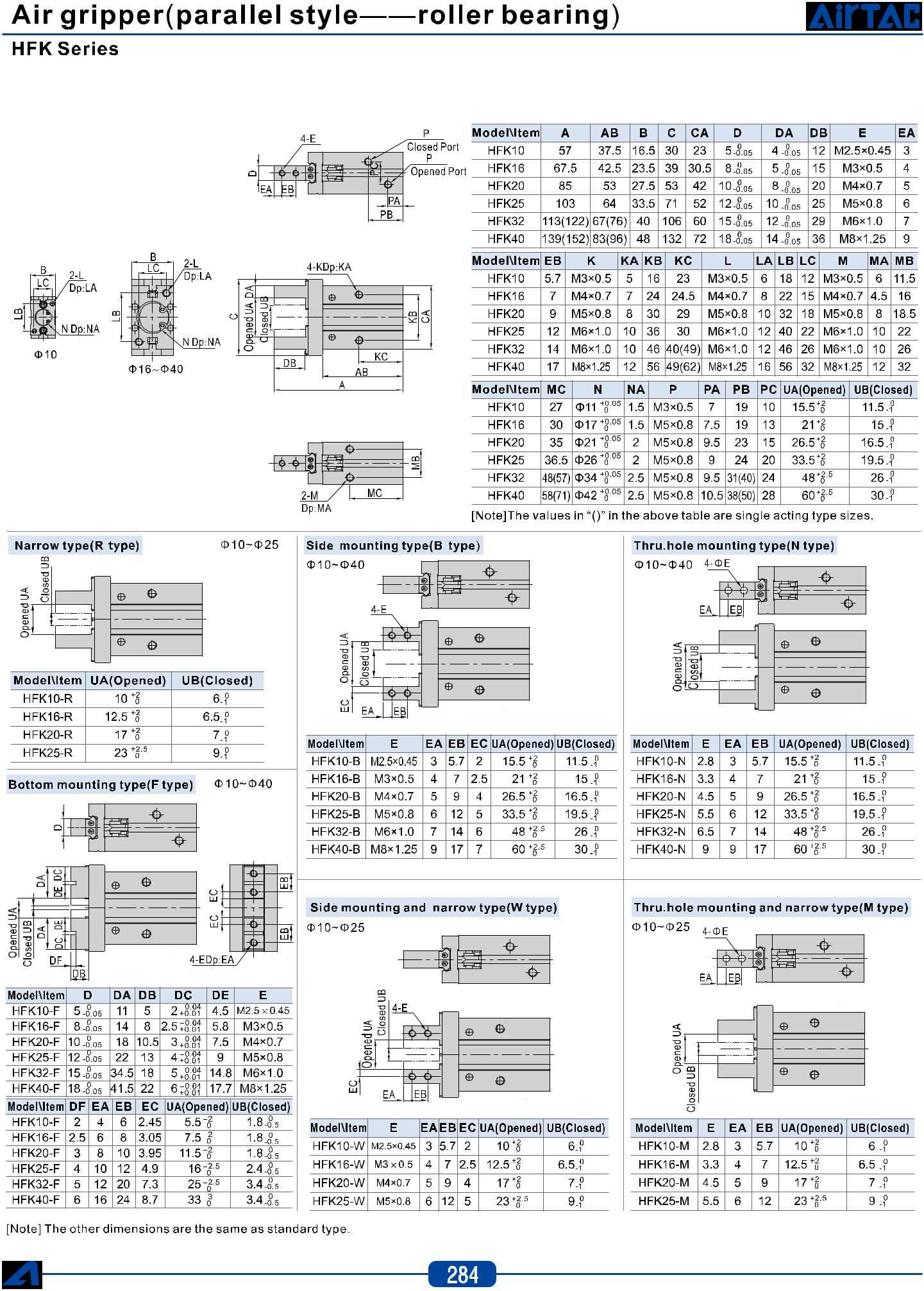 Xi lanh HFK10, HFK16, HFK20, HFK25, HFK32, HFK40 - hình 2