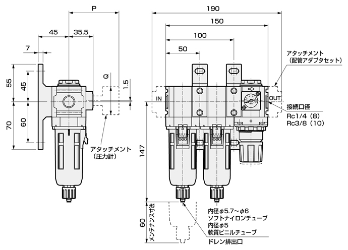 Bộ lọc khí nén CKD C2030-8-W-FT8-US
